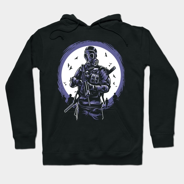 Gas Mask Hoodie by Dark Planet Tees